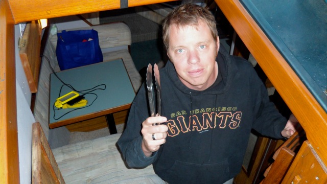 Rob preparing dinner