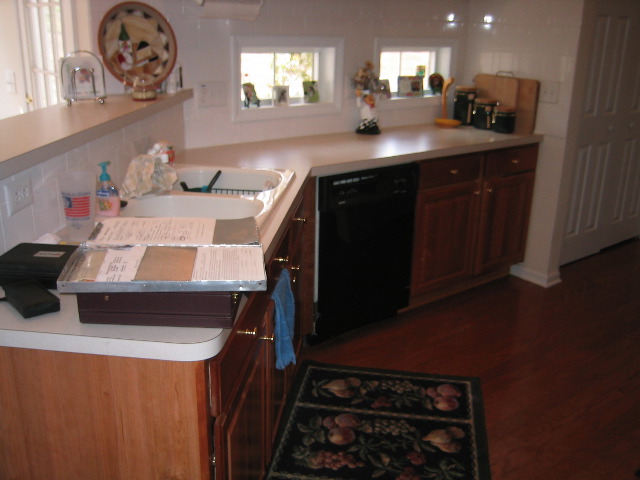 Sink and Dishwasher...with cute little windows to outside