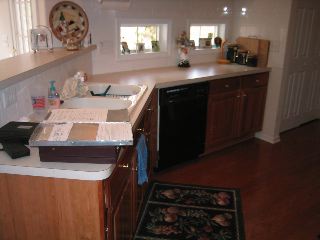 Sink and Dishwasher...with cute little windows to outside