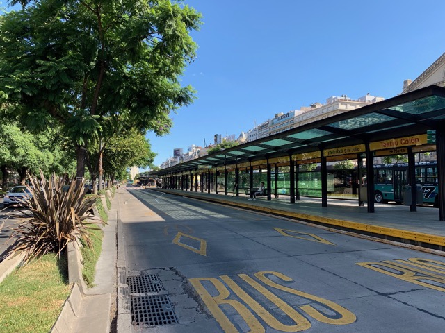 Bus station at Teatro Colón