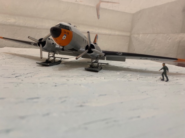 Model airplane on display