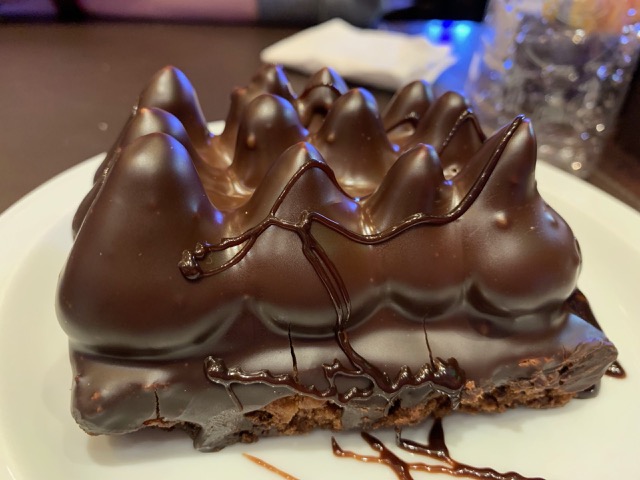 Dessert at lunch...chocolate covered whipped-cream with deluce de leche