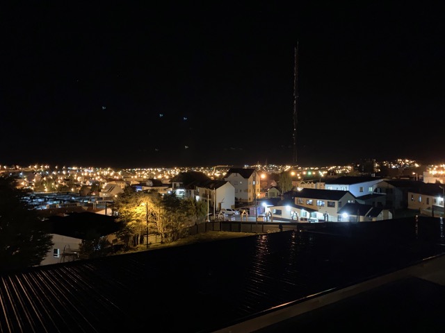 Ushuaia at night from our hotel