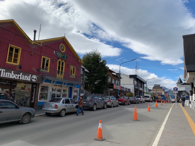 Downtown Ushuaia with a Timberland