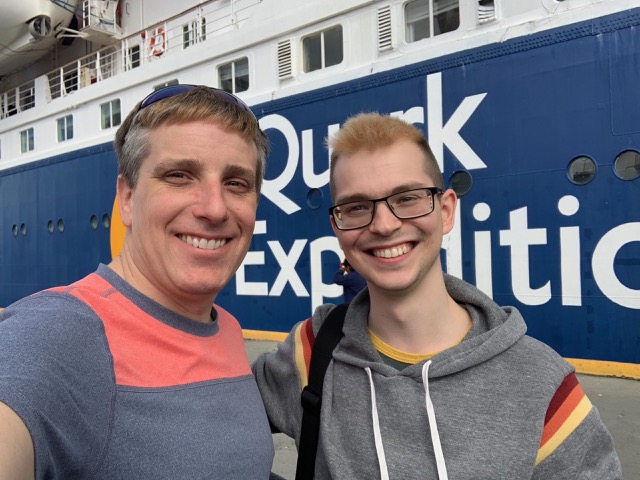 Myke and James, about to board the ship