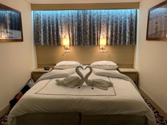 Our room turned down at night