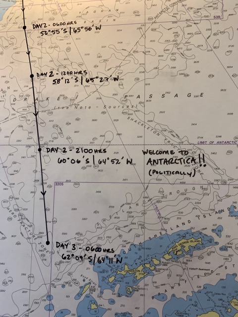 Current progress...crossed into Antarctica politically last night