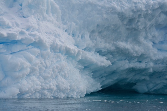 So much texture on the side of these icebergs