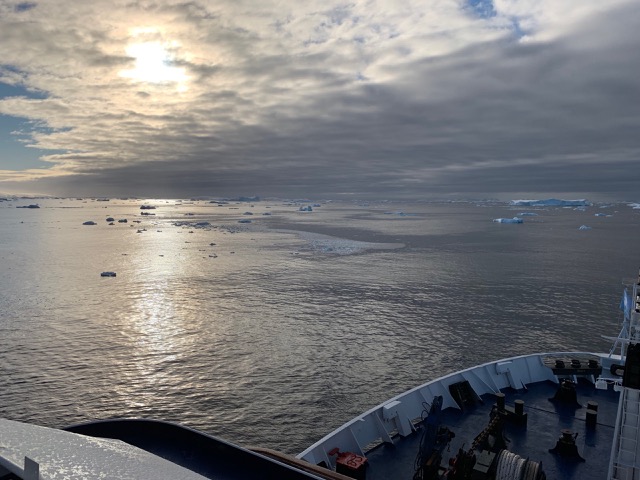 09:15 on the bow of the boat