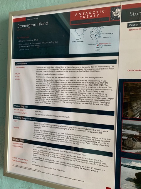 Detail on Stonington Island, hanging inside Base