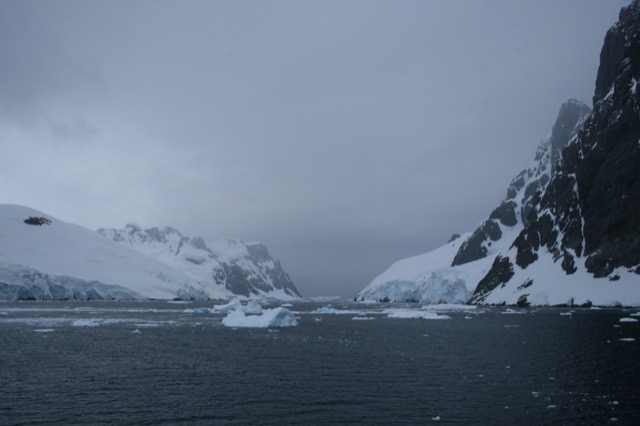 Looks like the Lemaire Channel is blocked with a huge iceberg