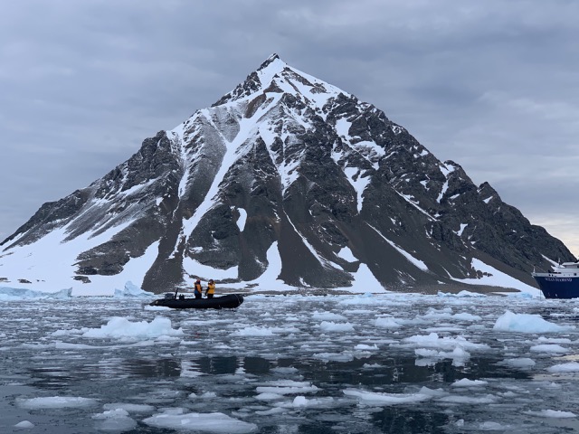 Manda and Cindy in the safety Zodiac