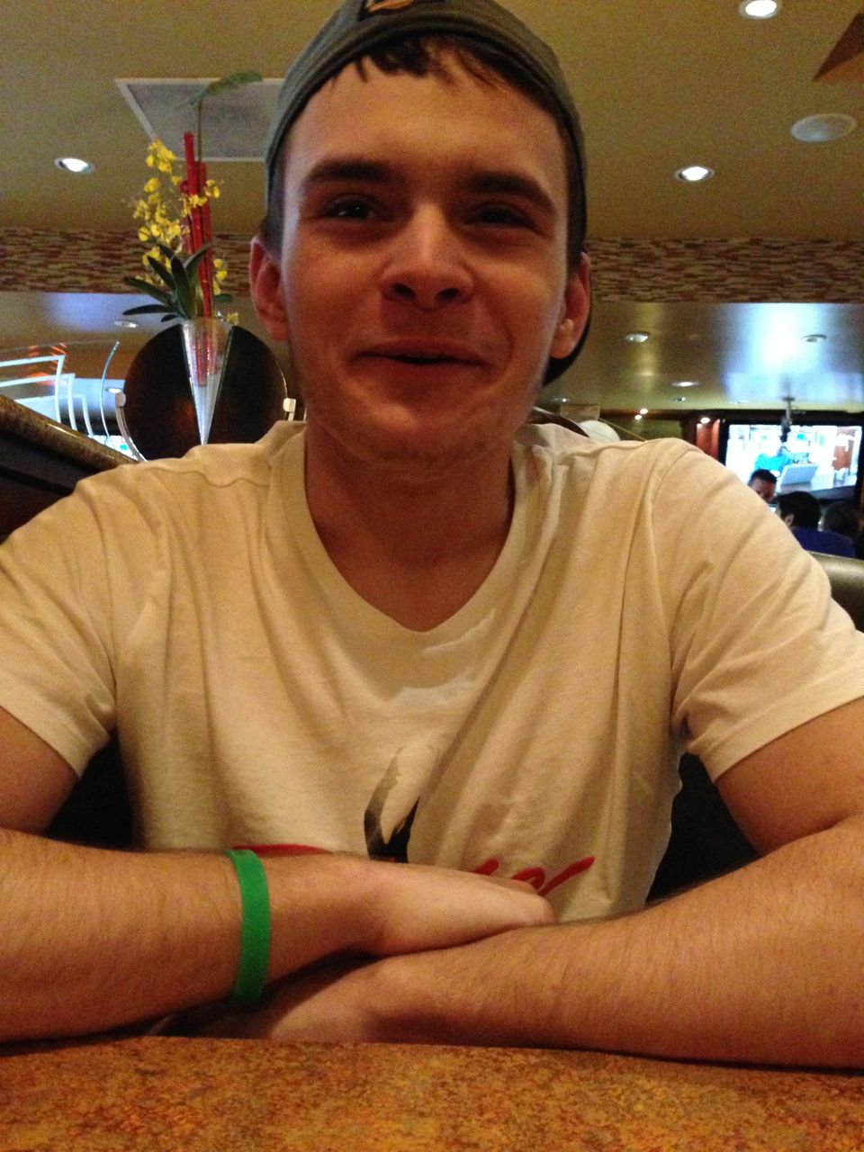 Brennan at dinner before the show