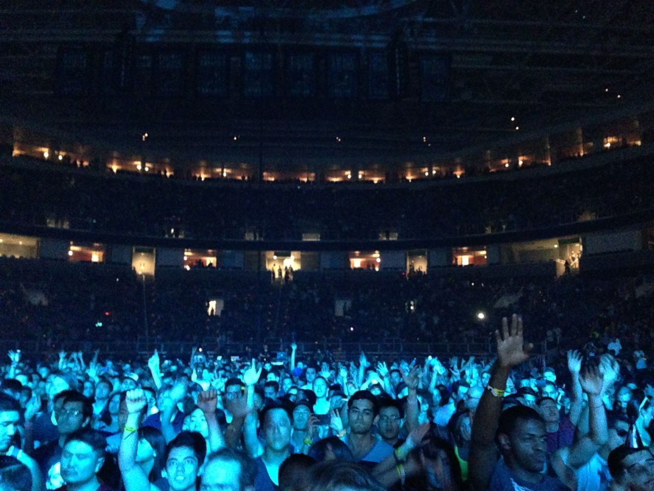 Looking back at the crowd