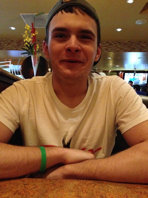 Brennan at dinner before the show