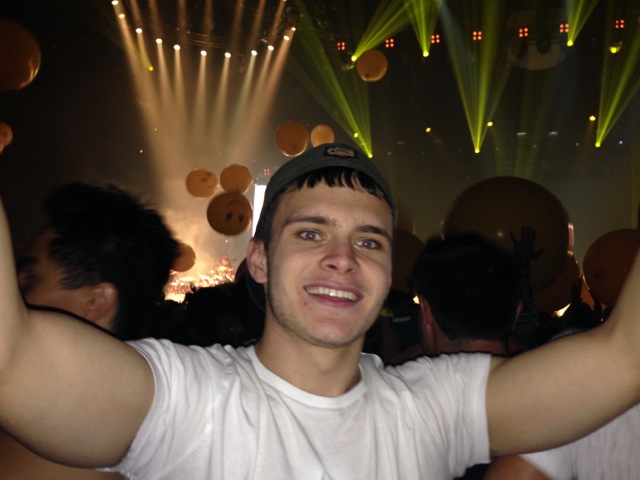 Brennan during Ping Pong, with flash