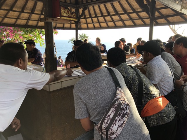 Getting tickets for the fire show