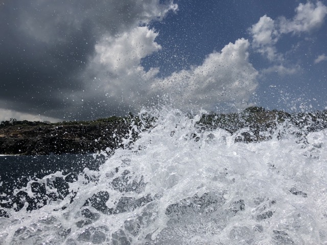 Waves against the boat