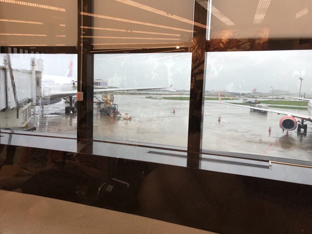 Looking out onto the runway