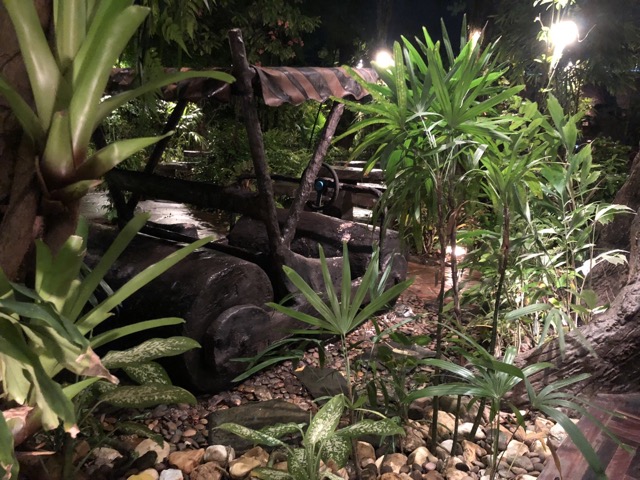 With a Flintstones vehicle...