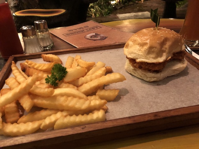 Fried chicken sandwich and fries