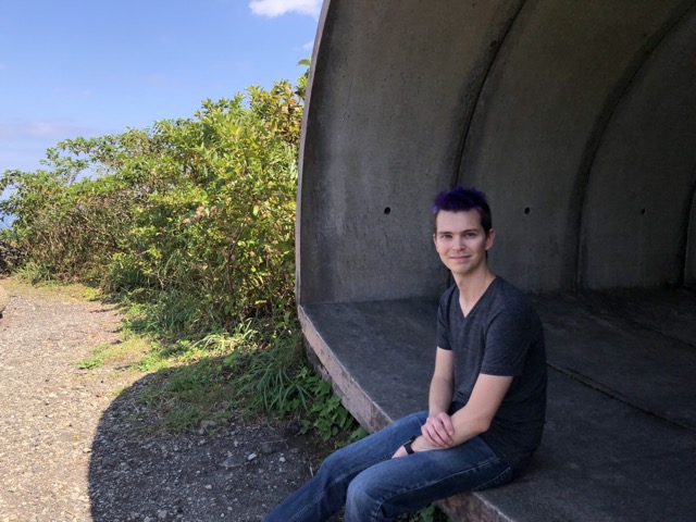 Side shot of James in the safety pod