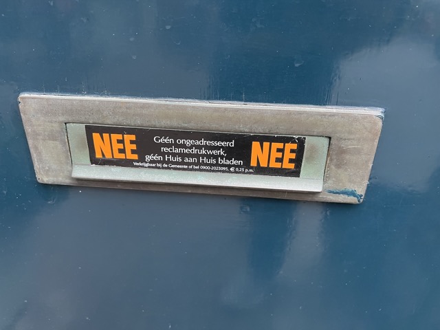 These stickers tell the postal service not to deliver you junk mail (