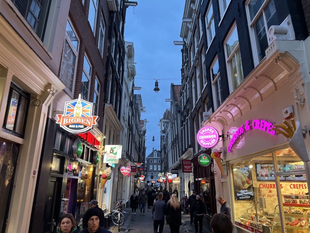 Walking down the street