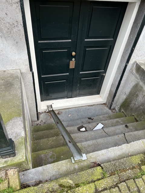 Bike ramp for the entrance to someone's home