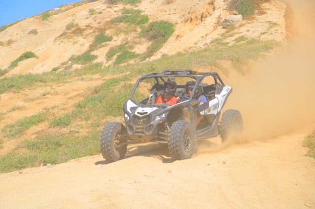 Myke flying down the sand dunes