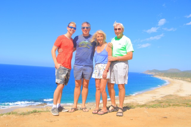 Family photo on the beach (James, Myke, Mom, Dad)