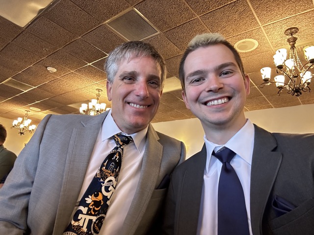 Myke and James, all dressed up