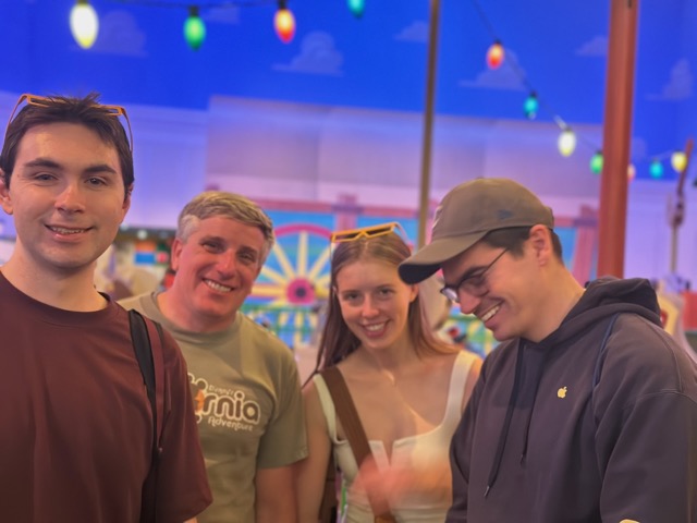 Lukas, Myke, Jacq, and Andrew at Toy Story
