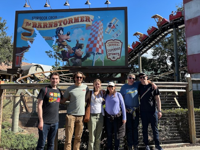 Lukas, Donovan, Jacq, Lisa, Myke, and Andrew at the Barnstormer