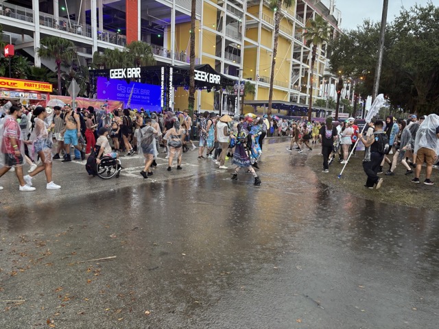 Big puddles from all of the sudden rain