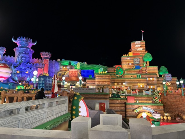 Super Nintendo World at night