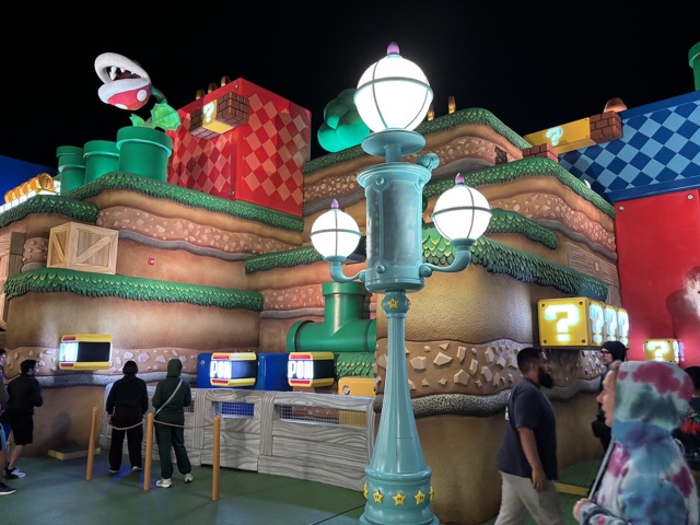 Super Nintendo World at night