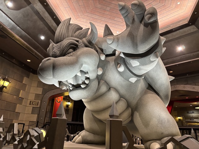 Bowser greeting us for the Mario Kart ride