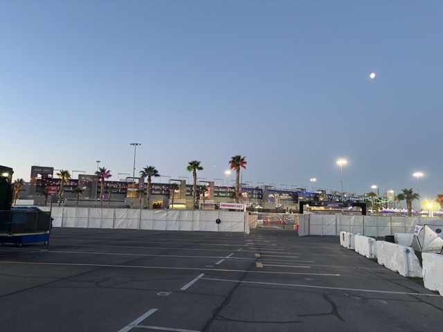 Morning at the Las Vegas Motorspeedway after making it back home