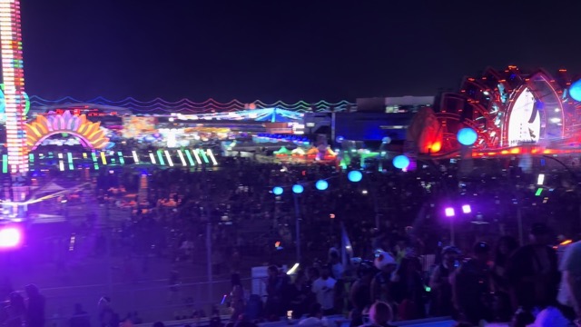 Looking over the whole speedway from the bleachers