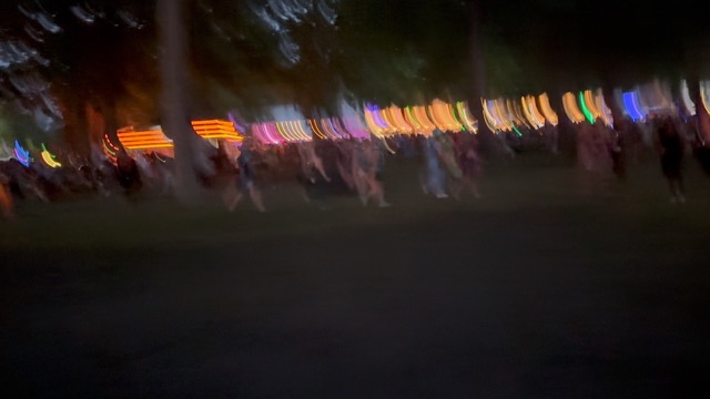 Walking through the crowd on the way to see Cloonee