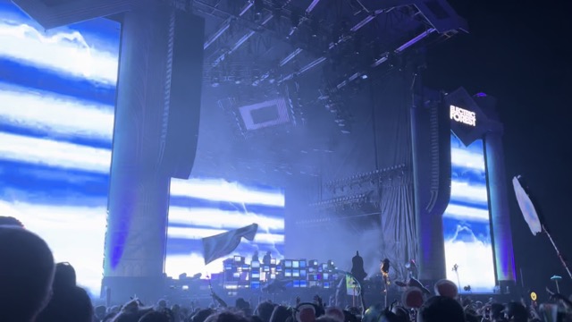 Zeds Dead's visuals included a bunch of clips of old movies incorporated into the music