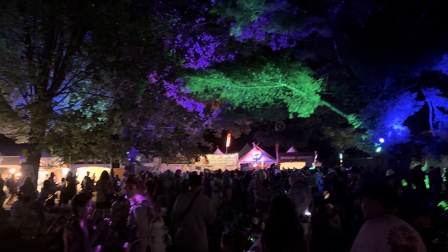 When the stages stop playing music, the party keeps going at the vendor booths