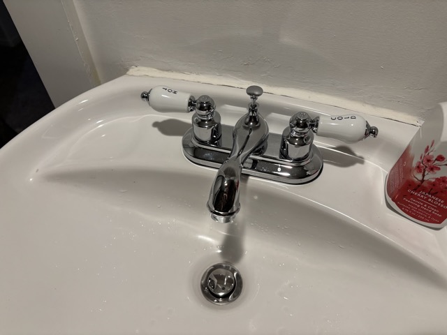 Downstairs bathroom in Tahoe with a new faucet