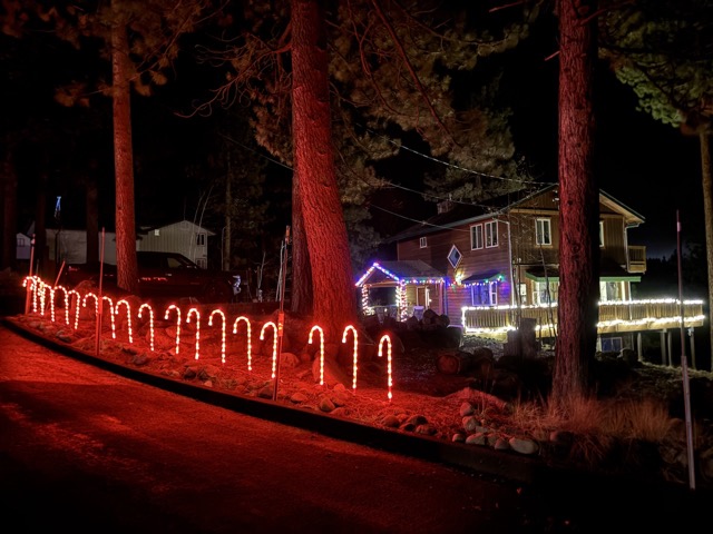 House decorated for Christmas