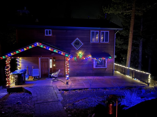 House decorated for Christmas