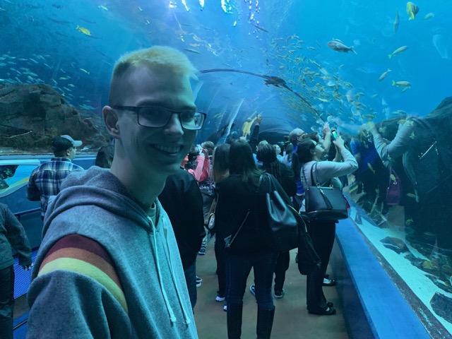 James in the tunnel at Ocean Voyager