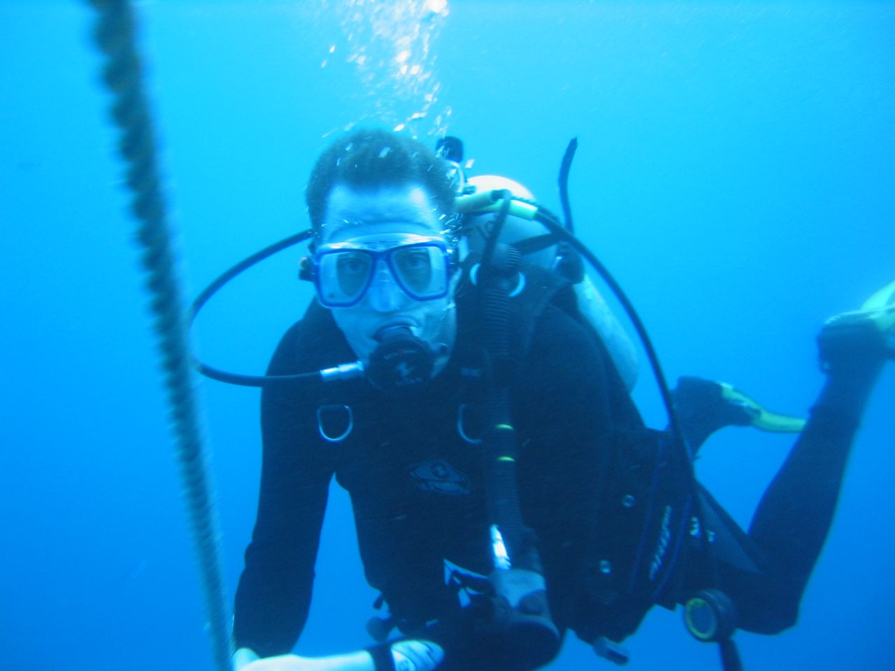 Rob, holding on to the anchor line