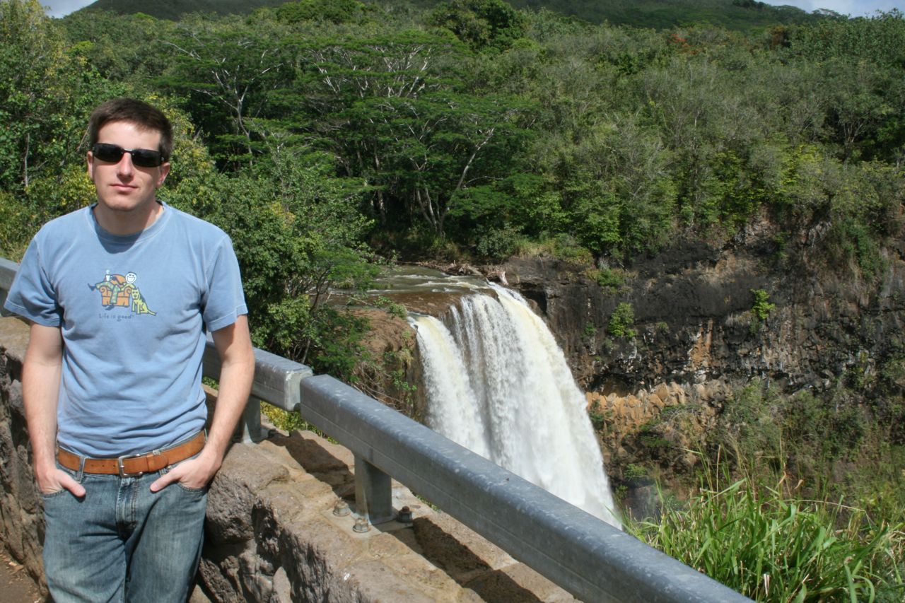 Myke at the waterfall