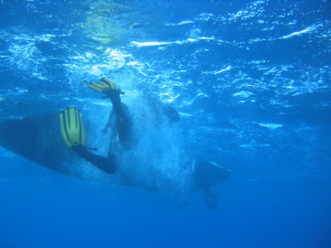 Rob, kicking furiously